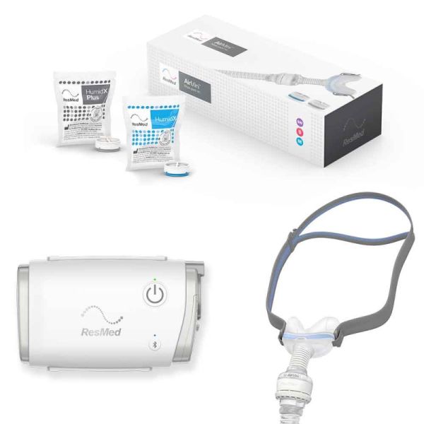 Kit CPAP Portátil Automático AirMini com Máscara Nasal N30 - Resmed